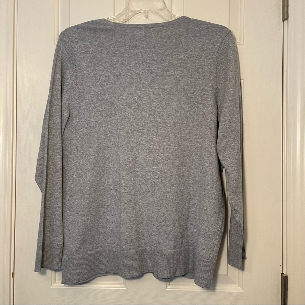 CROFT & BARROW Gray Cardigan Button Down Long Sleeve Top Sweater Plus Sz 1X NEW - Picture 4 of 8
